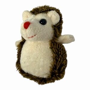 Chelsea Teddy Bear Co. Hedgehog   & Bunny Mini Beanie Plush Pink Brown